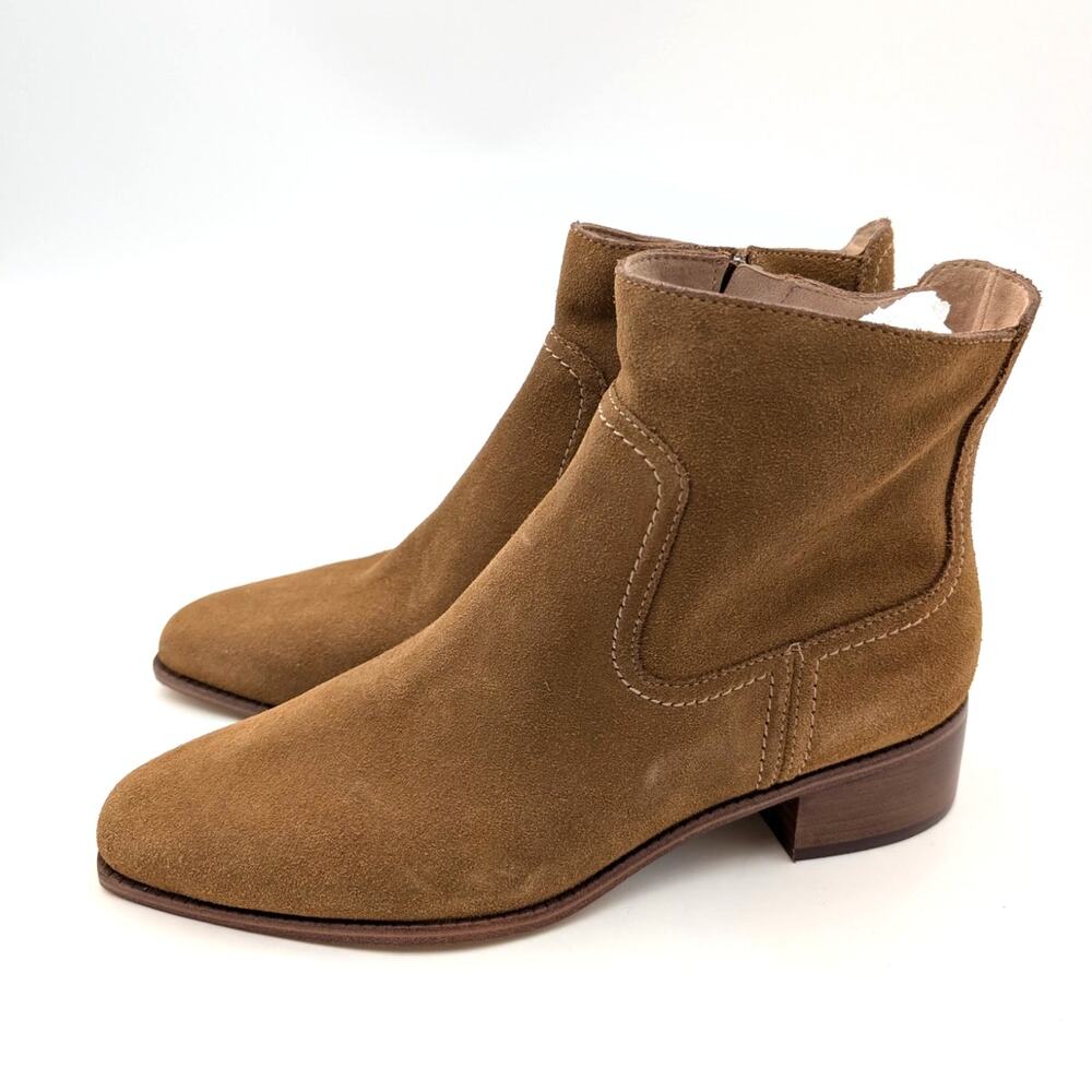 Cole Haan Naia Suede Ankle Heel Booties Women's Brown Size US7.5B EU38